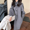 Womens Long Wool Coat With A Single-breasted Design