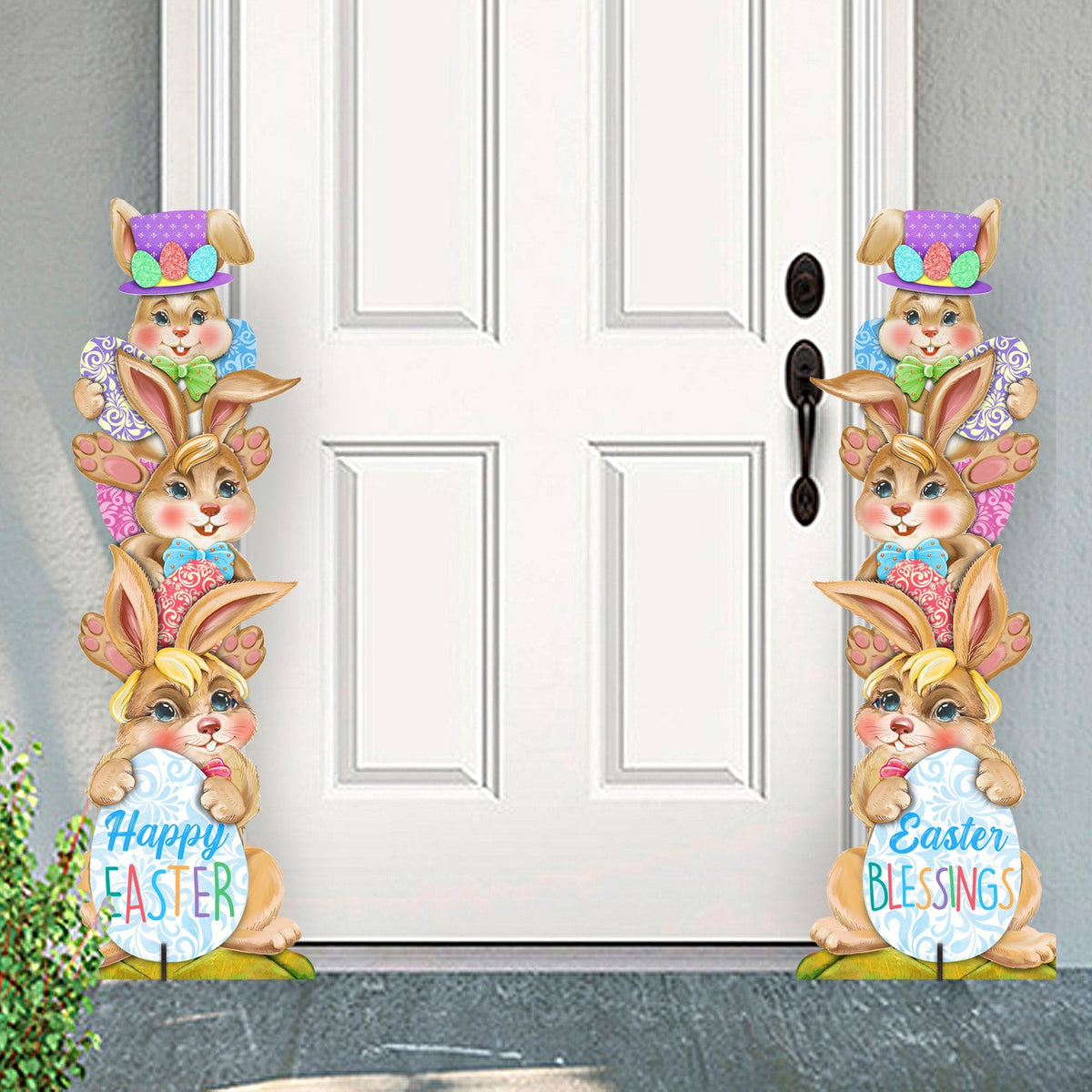 Easter Bunny Decor - Stacking Bunny Set of 2 Family Yard Sign by Jamie Mills-Price - Easter Spring Decor - 8154430F-S2-MP
