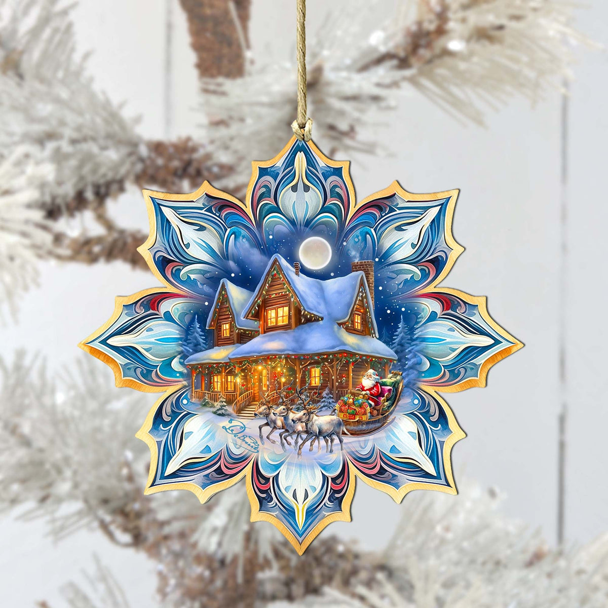 Brown Horse Snowflake Large Wooden Ornament by G. Debrekht - Nature Wildlife Decor - 8688432M