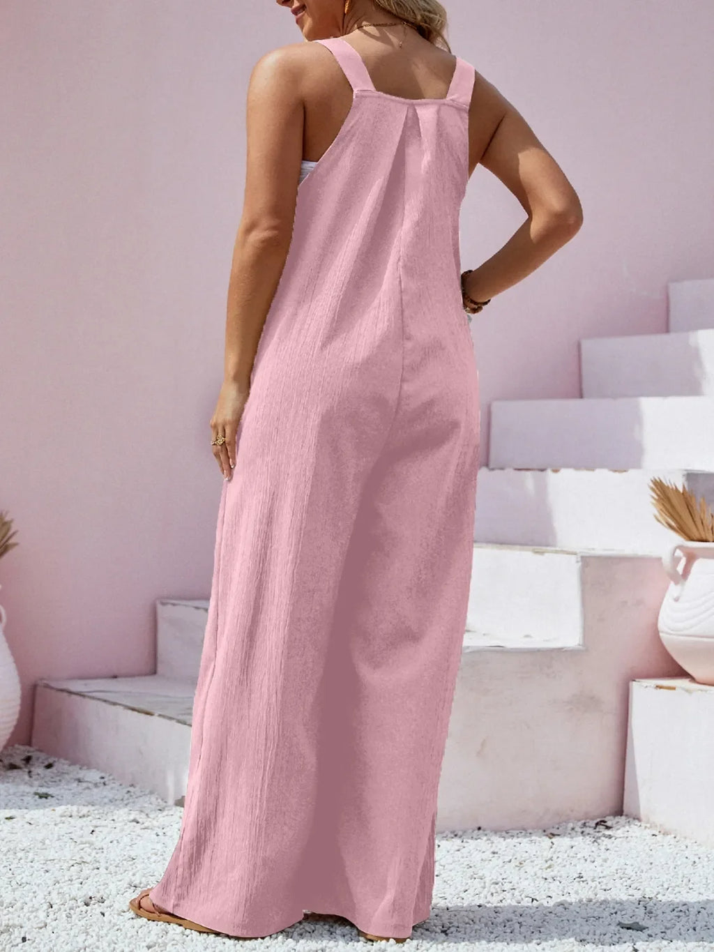 Square Neck Wide Leg Overalls