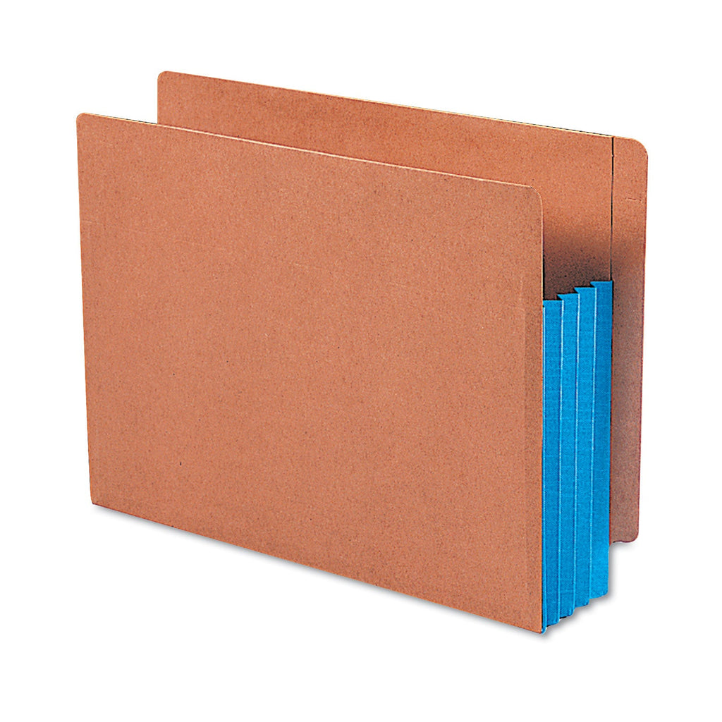 Smead Redrope Drop-Front End Tab File Pockets, Fully Lined 6.5" High Gussets, 3.5" Expansion, Letter Size, Redrope/Blue, 10/Box