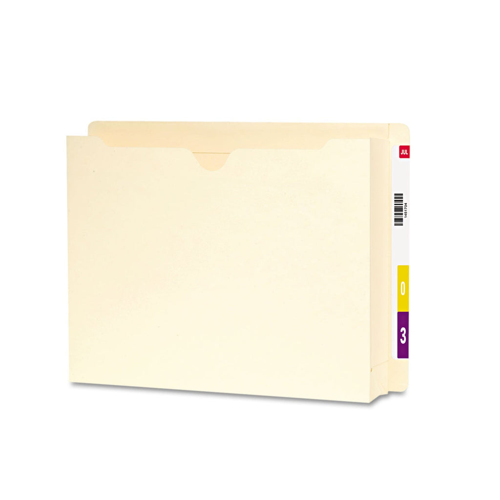 Smead Heavyweight End Tab File Jacket with 2" Expansion, Straight Tab, Letter Size, Manila, 25/Box