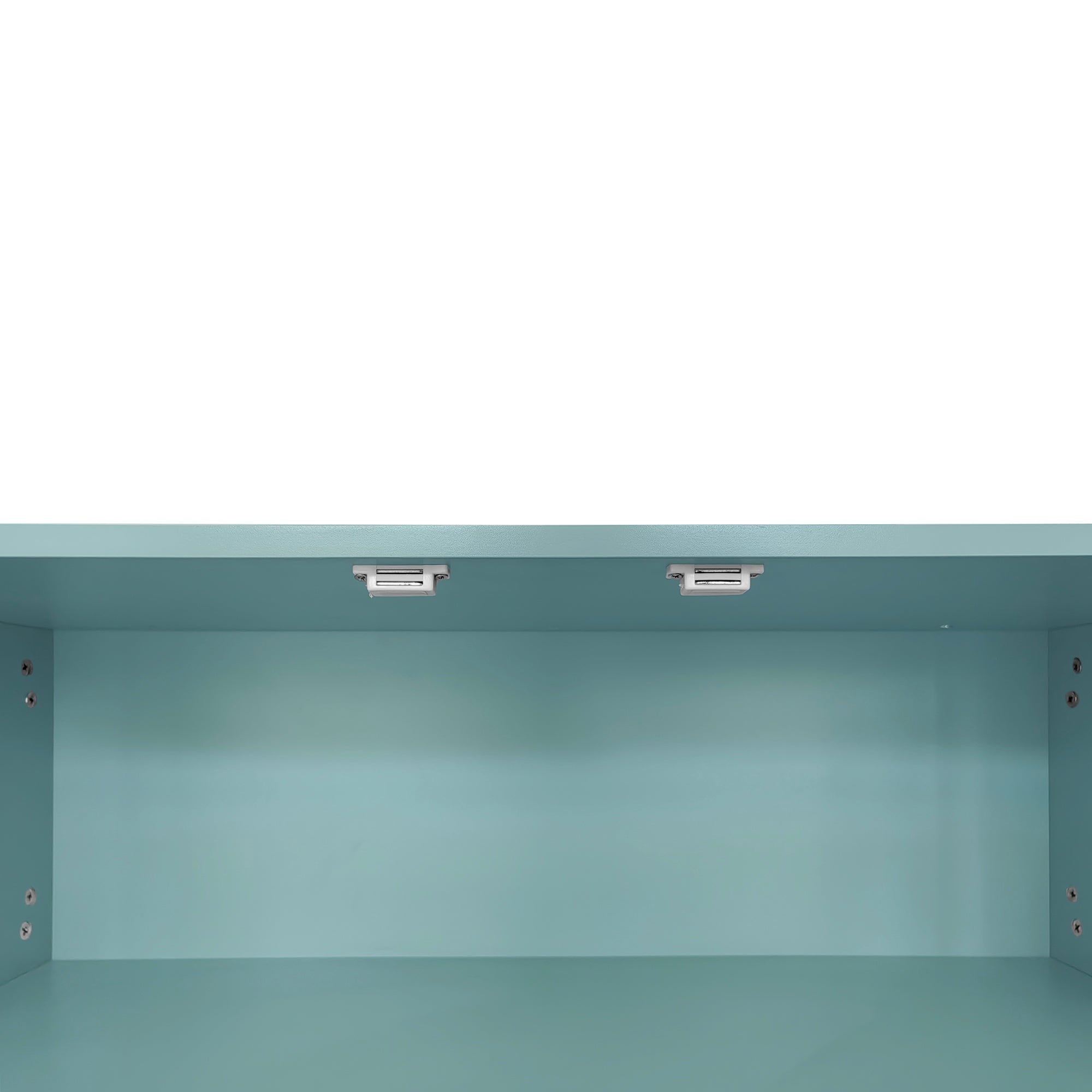 Modern Shoe Storage Bench with Hidden Storage and Upholstered Cushions for Bedside, Living Room and Entryway (Tiffany Blue)