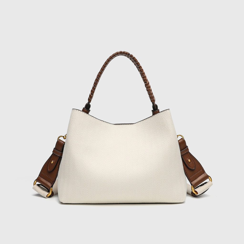 Handwoven Straw Bucket Bag - Women's Casual Tote with Shoulder Strap for Spring Summer Daily Commute Shopping Beach Travel