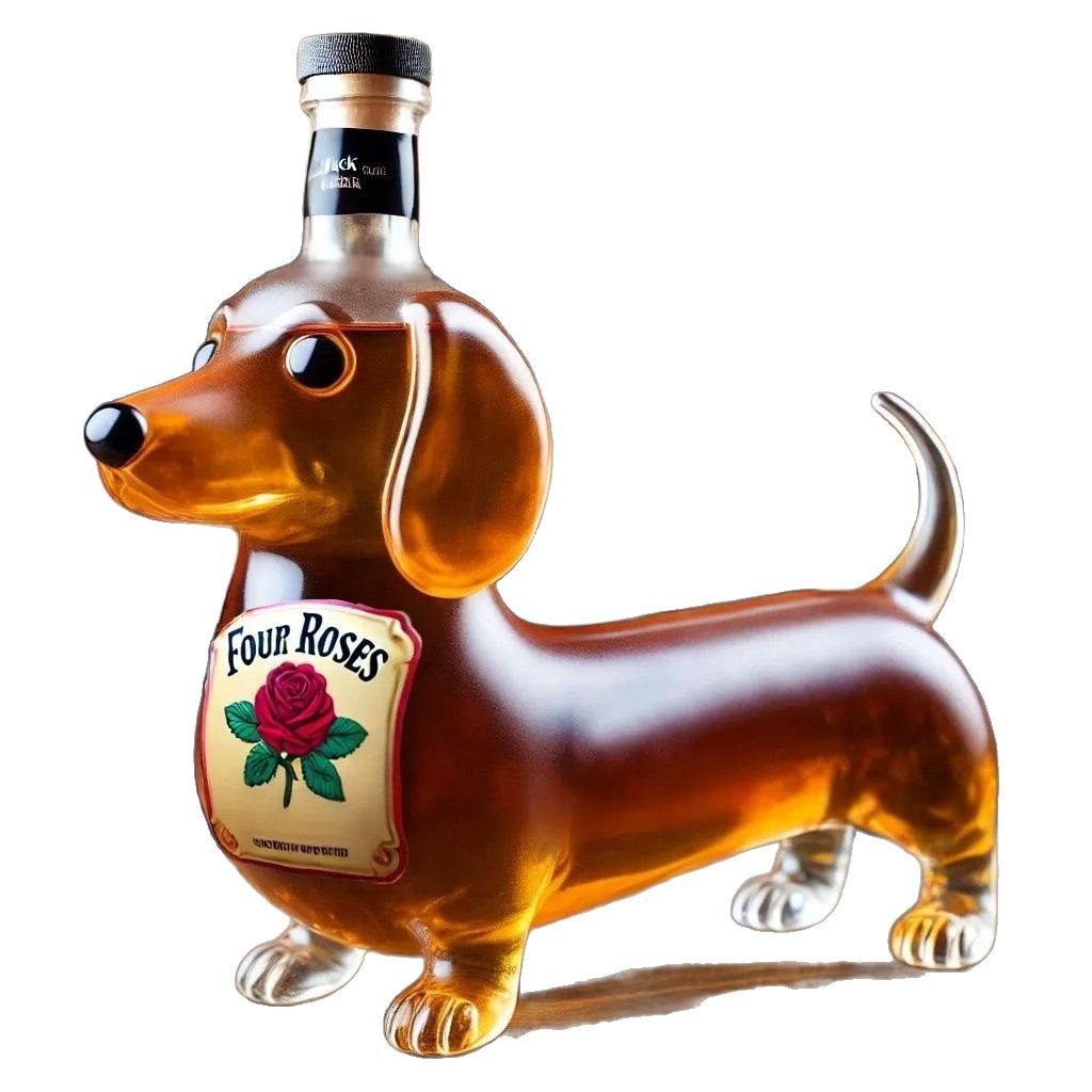 Borosilicate Glass Dachshund Whiskey Bottle – Novelty Bar Decor | 301–400ml