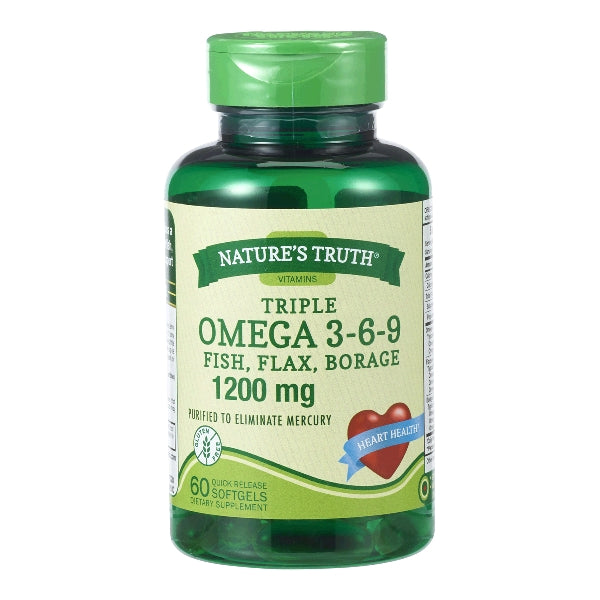 Nature's Truth Triple Omega 3-6-9 Fish, Flax, Borage 3,600 Mg