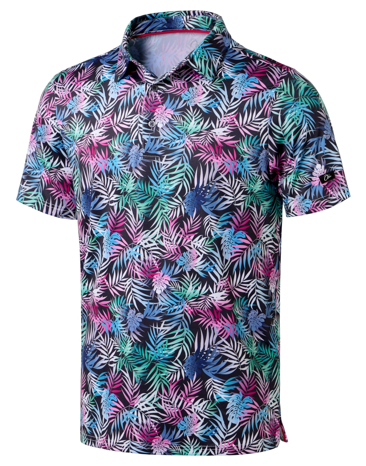 Obla Men's Golf Polo Shirts Print Short Sleeve Dry Fit Collared Shirt