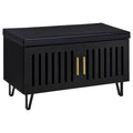 Brixton 2-door Padded Entryway Shoe Storage Bench Black