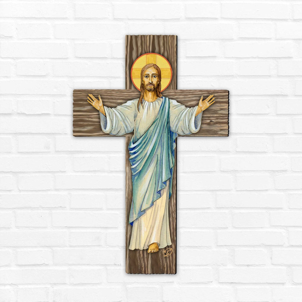 Jesus Cross Outdoor Decor by G. DeBrekht - Nativity Holiday Decor - 8191166-2F