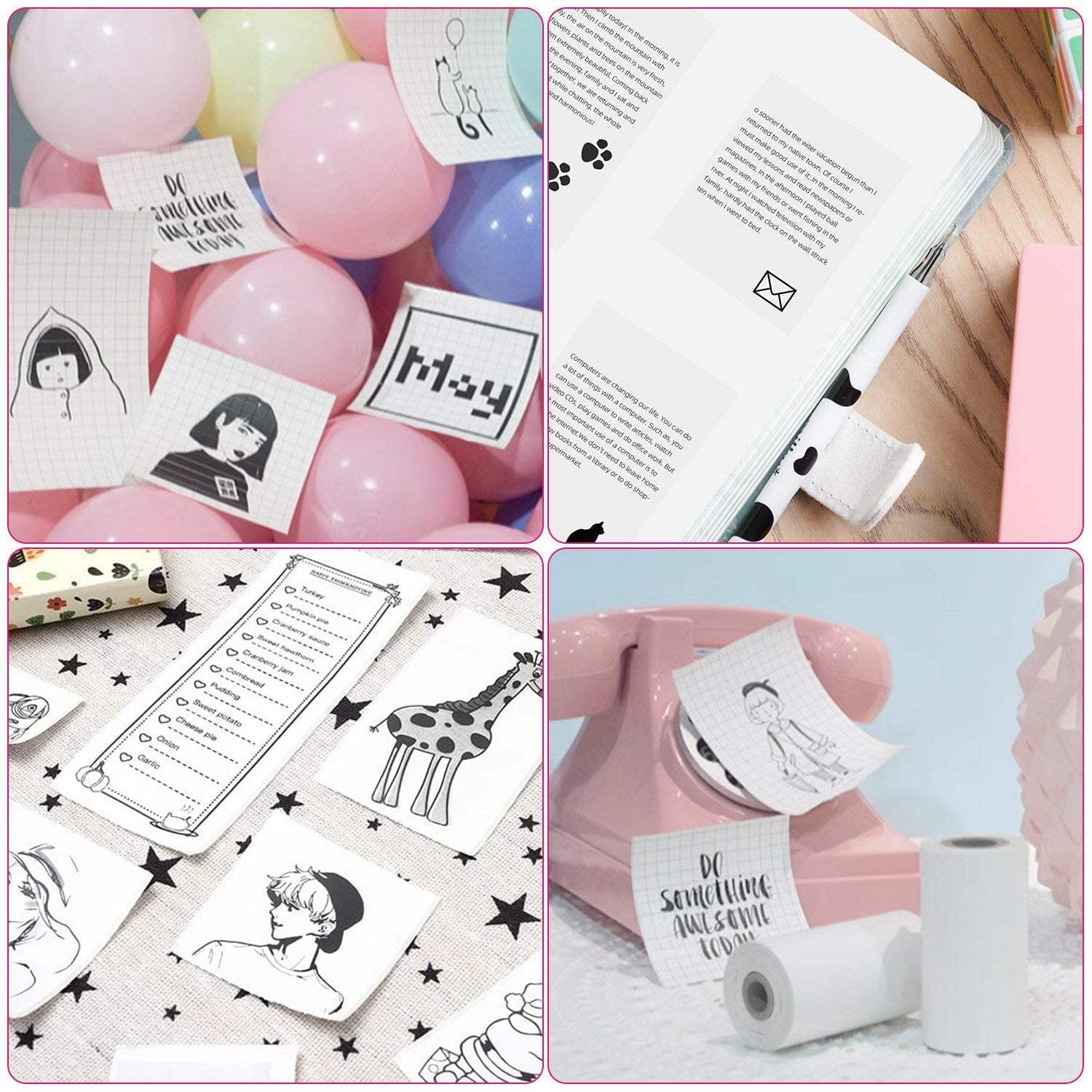 5 Rolls 57x25mm Thermal Printer Paper | Self-Adhesive Mini Photo Paper for Wireless Printers