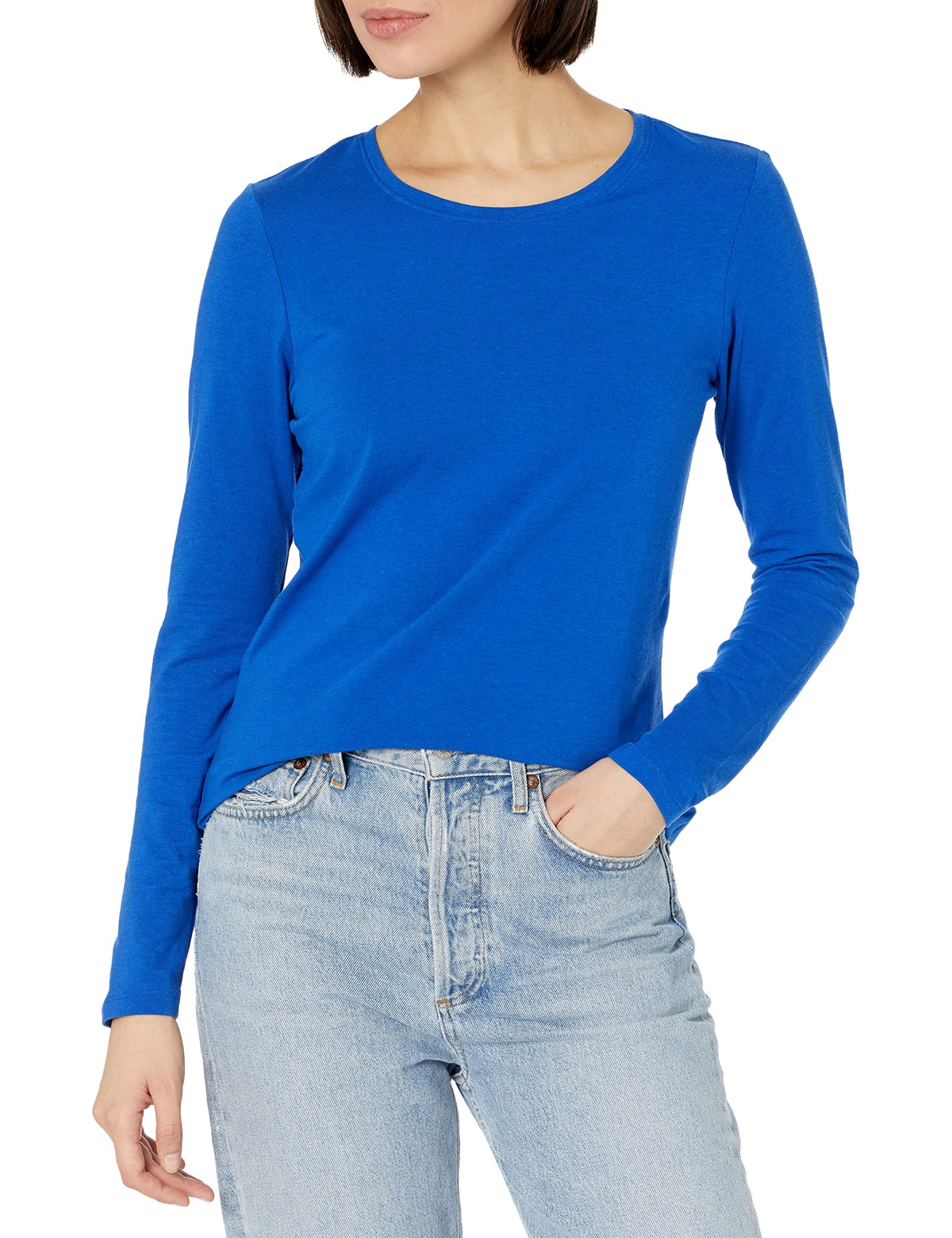 Amazon Essentials Women's Regular-Fit Long-Sleeve Crewneck T-Shirt (Available in Plus Size)