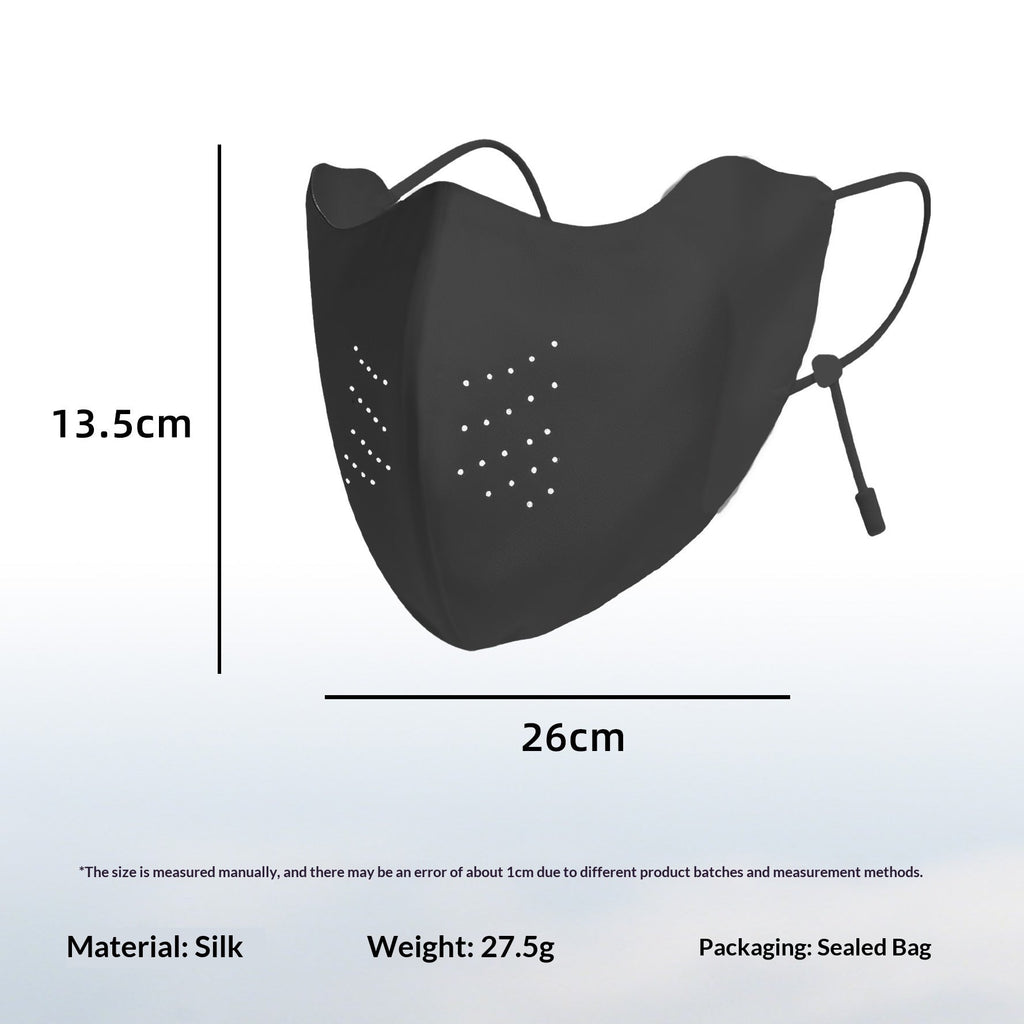Sun-protective With Ventilation Holes Breathable Ice-silk Sunshade Face Mask