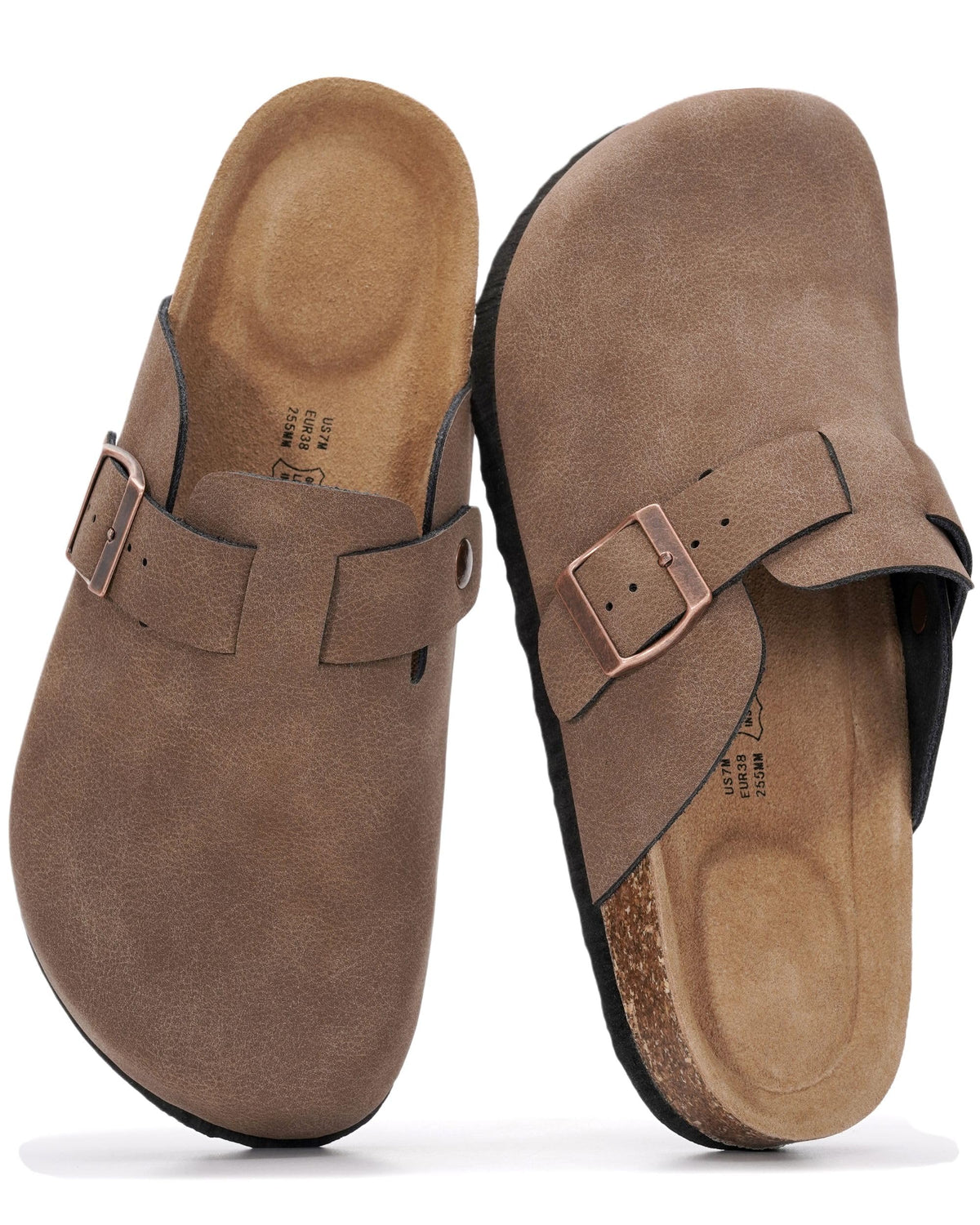 Project Cloud 100% Genuine Leather Womens Cork Footbed Clogs for Women