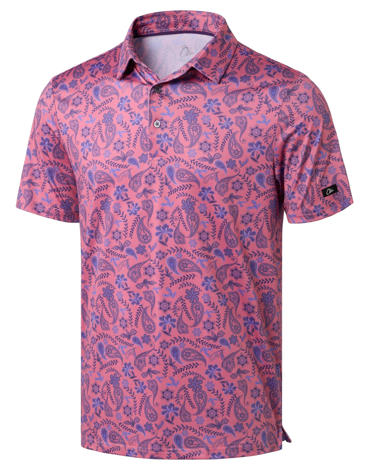 Obla Men's Golf Polo Shirts Print Short Sleeve Dry Fit Collared Shirt