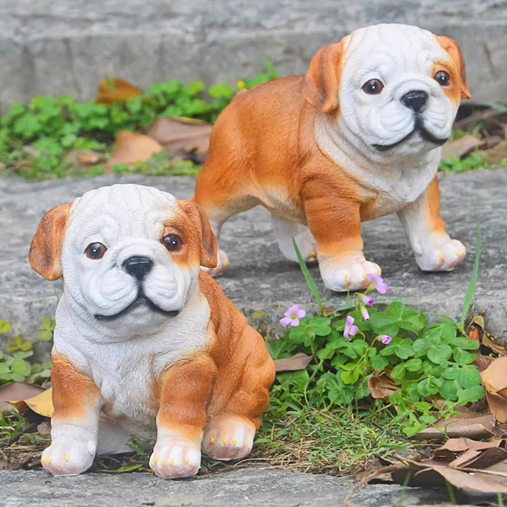 Bulldog ornament puppy resin