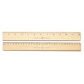 Westcott Wood Ruler, Metric and 1/16" Scale with Single Metal Edge, 12"/30 cm Long