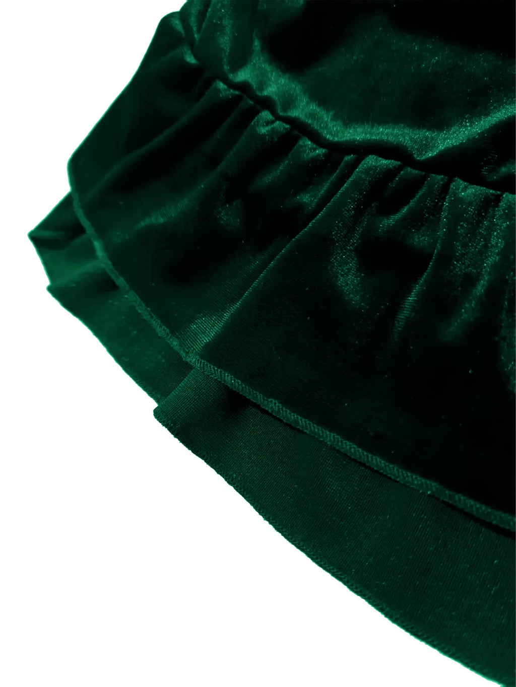 Ruffled Velvet Elastic Waist Skirt