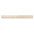 Westcott Three-Hole Punched Wood Ruler English and Metric With Metal Edge, 12" Long