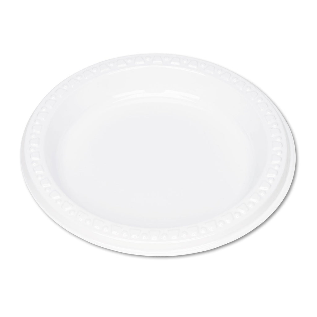 Tablemate Plastic Dinnerware, Plates, 6" dia, White, 125/Pack