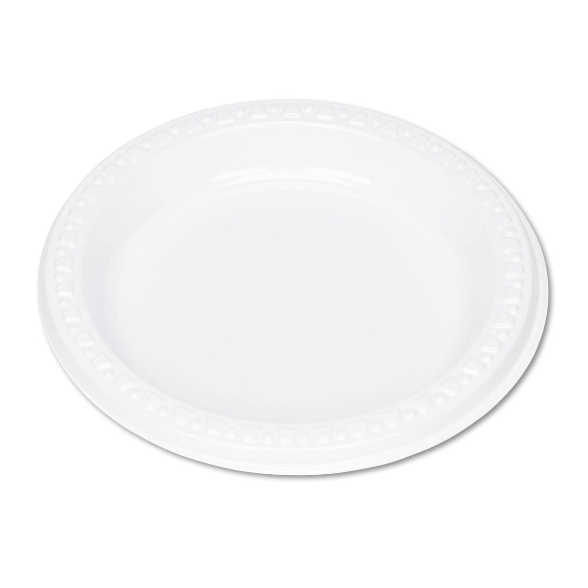 Tablemate Plastic Dinnerware, Plates, 6" dia, White, 125/Pack