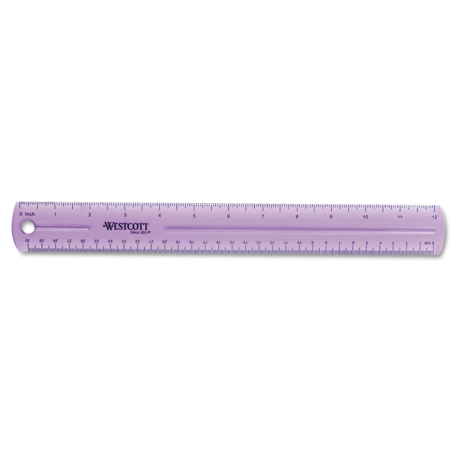 Westcott 12" Jewel Colored Ruler, Standard/Metric, Plastic