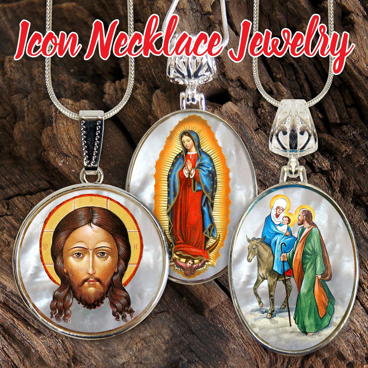 Maria Magdalena Praying Silver Plated Mother of Pearl Necklace - 43014-2