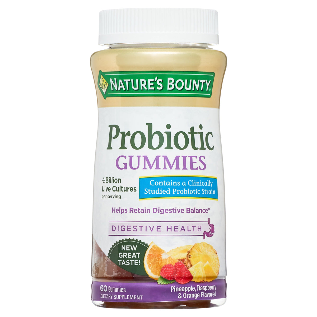 Nature's Bounty® Probiotic Digestive Health 5 mcg Gummy, 60 EA (10 mcg per serving)