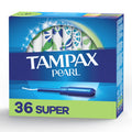 Tampax Pearl Tampons Super Absorbency With Leak Guard Braid, Unscented