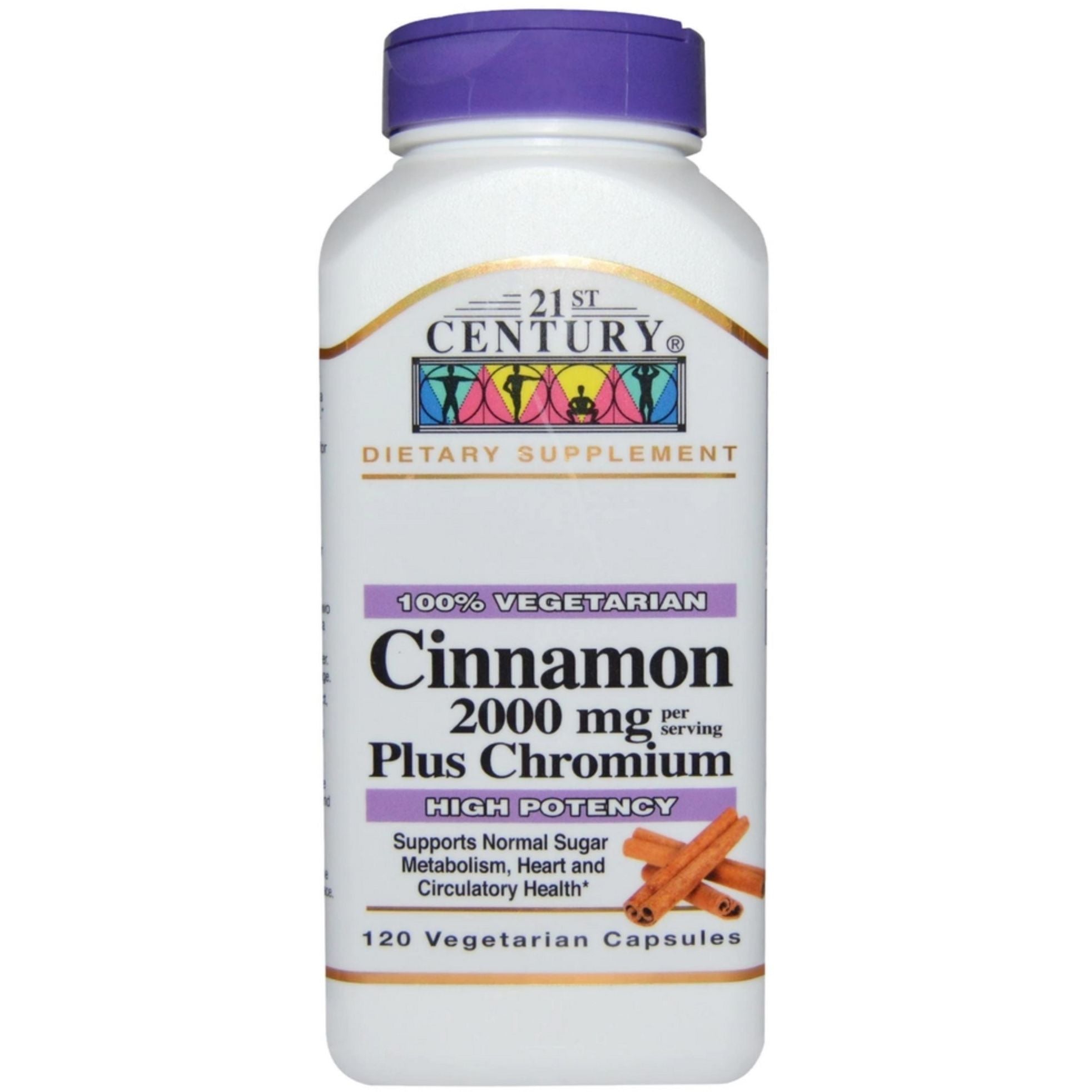 21st Century Cinnamon 2000Mg Plus Chromium Caplets 120 Ct