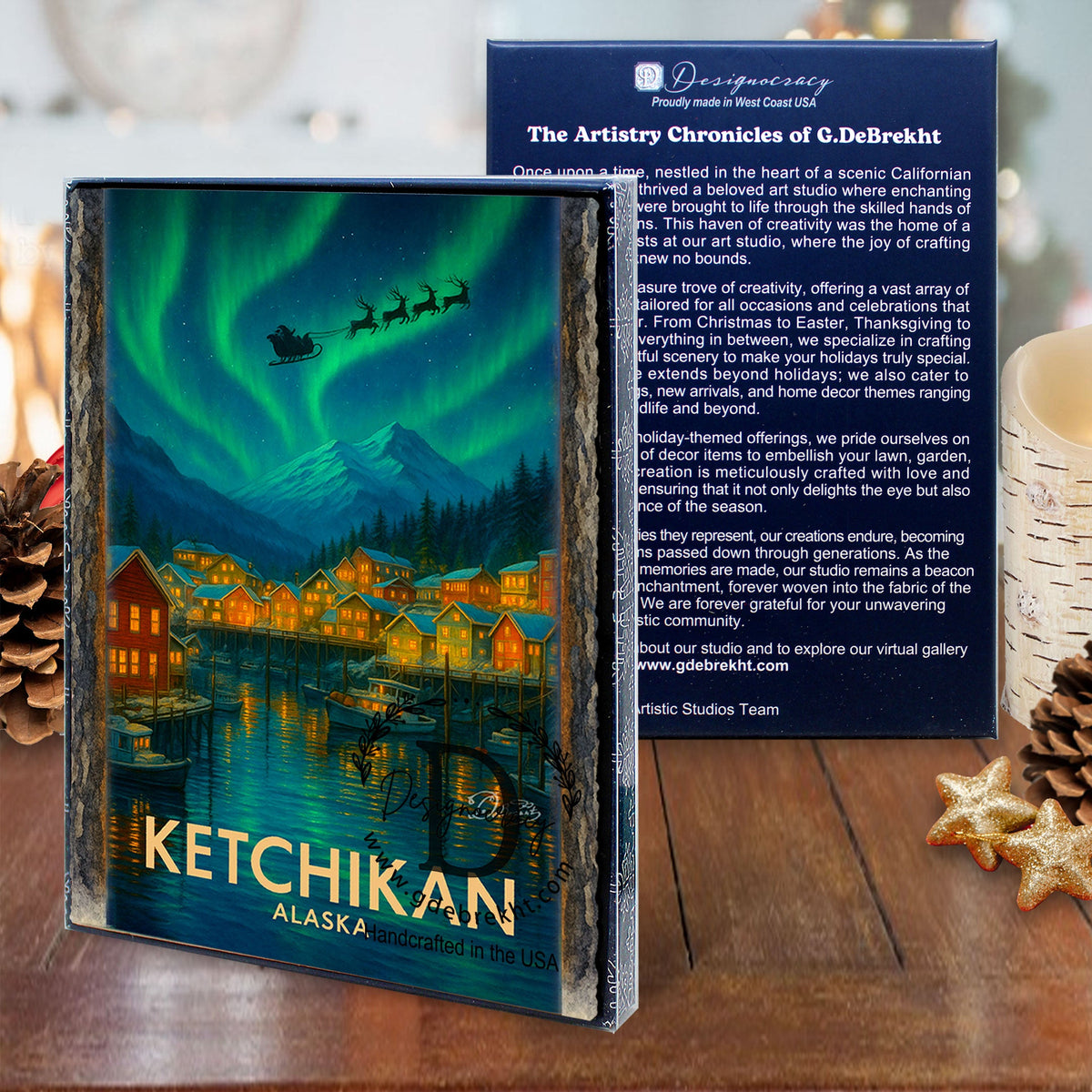 Northern Lights Harbor Greeting Card by G. Debrekht - 97118GC