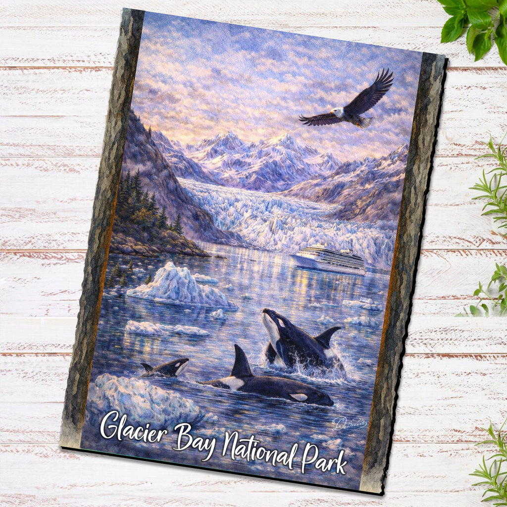 Orcas in Glacier Fjord Greeting Card by G. Debrekht - 97111GC