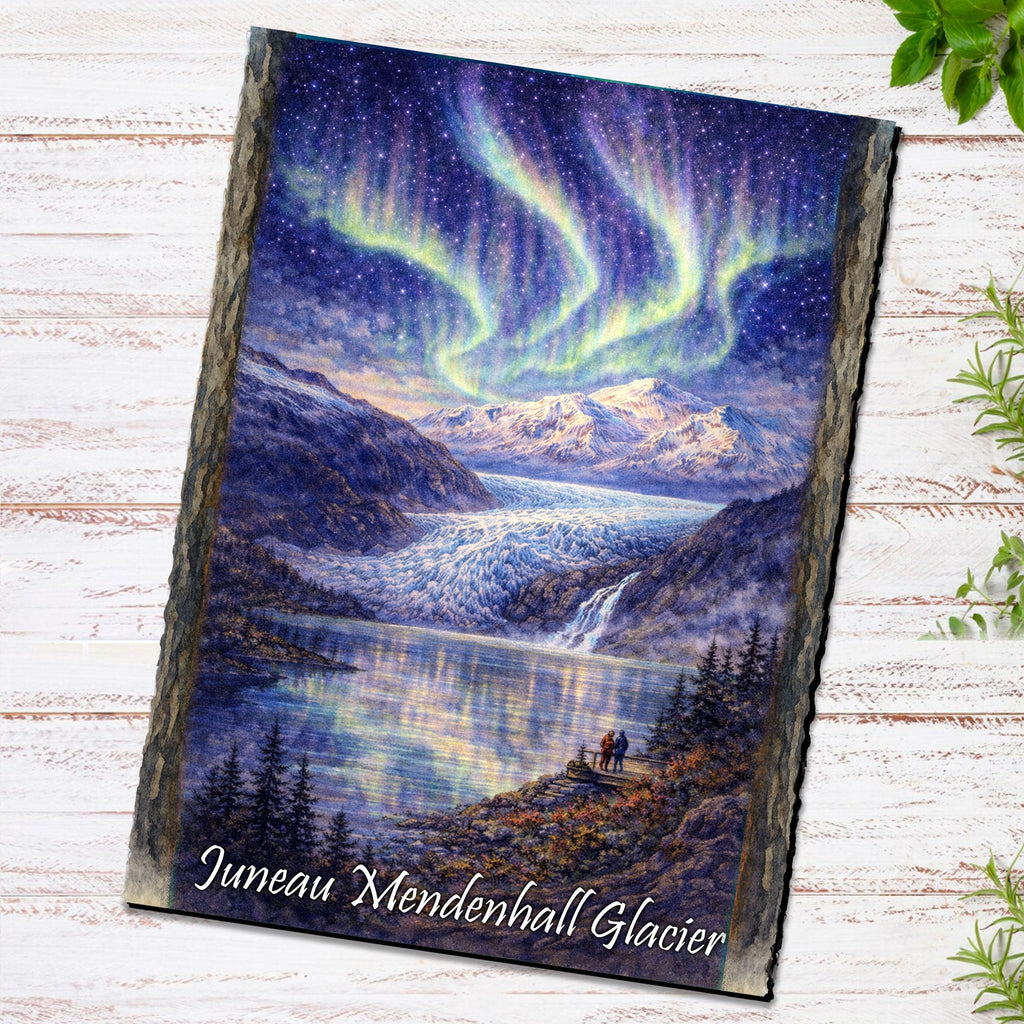 Northern Lights Mountain Glacier Art Card by G. Debrekht - 97113GC