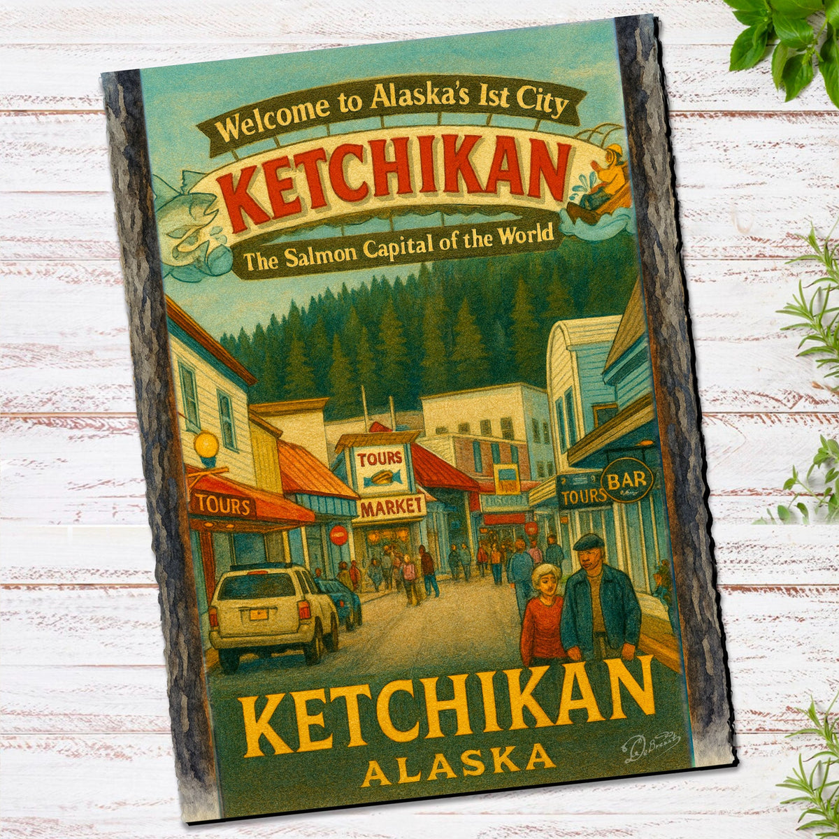 Welcome to Ketchikan Greeting Card by G. Debrekht - 97116GC