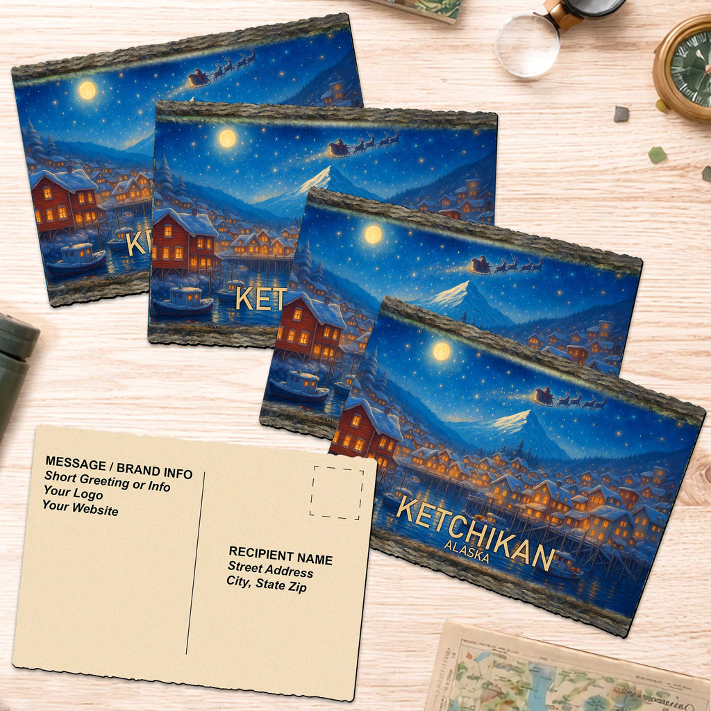 Harbor Under the Full Moon Greeting Card by G. Debrekht - 97119GC