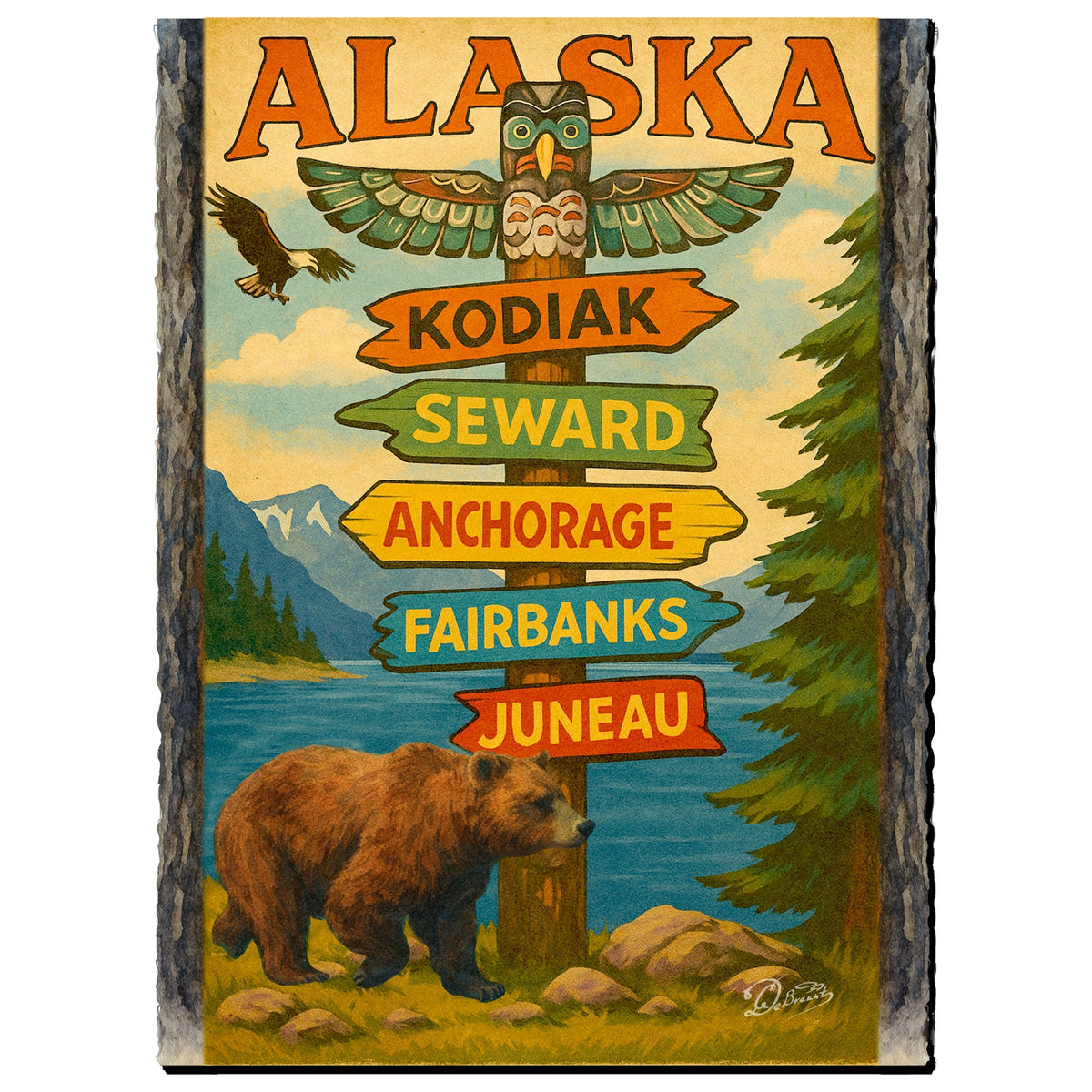Northern Destinations Signpost Greeting Card by G. Debrekht - 97133GC