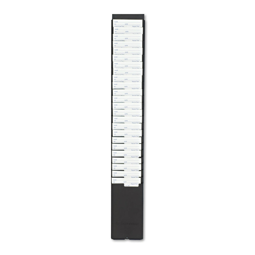 Acroprint Time Card Rack, 25 Pockets, Plastic, Black