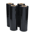 Universal Black Stretch Film, 18" x 1,500 ft Roll, 20 mic (80-Gauge), 4/Carton