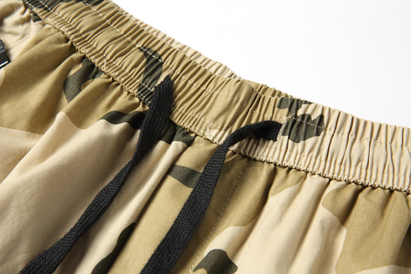 Mens Loose Multi-Pocket Cargo Shorts In Pure Cotton