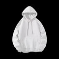 2026 New Black And White Hooded Sweatshirt, Simple Solid Color Basic Men's Loose All-Match Casual Sweatshirt
