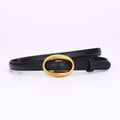 Womens Leather Belt With A Slim Waistband, Made From Smooth Leather And Featuring No Pre-punched Holes