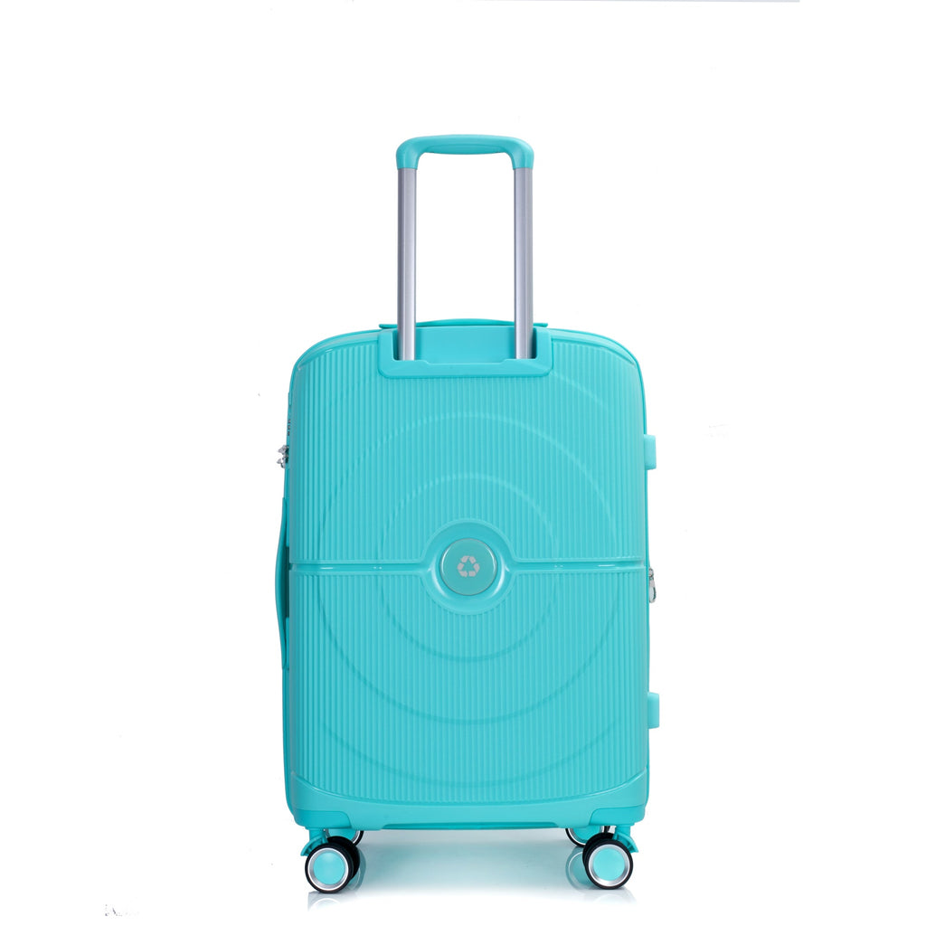 Expandable Hardshell Suitcase Double Spinner Wheels PP Luggage Sets Lightweight Durable 3-Piece Set (20/24/28) , Lake Blue