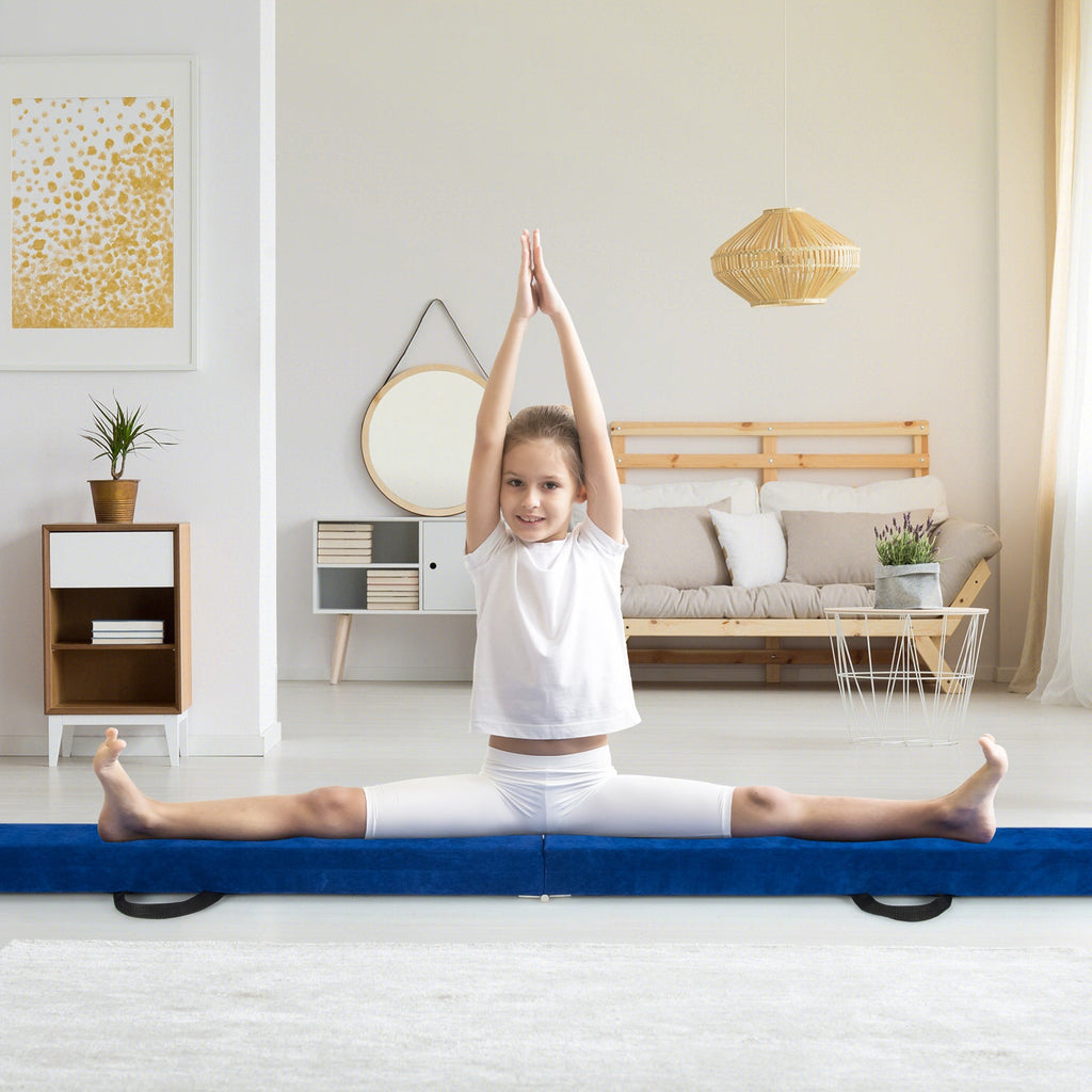 9 FT Folding Gymnastics Balance Beam with Anti-slip Base and Pine Wood Frame