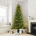 7.5 Feet Pre-Lit Artificial Christmas Tree with Warm White LED Lights