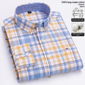 Mens Long-sleeve Oxford-cotton Shirt For Young And Middle-aged Men