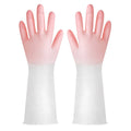 Dishwashing Gloves In Translucent White Made From Cleaning-grade Rubber With A Non-slip Design