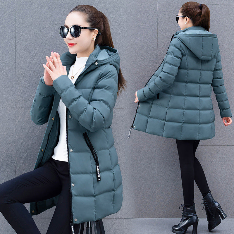 Womens Mid-length Hooded Down Coat