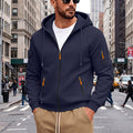 Cross-border Autumn & Winter Men's Loose Hoodie, Zip-Up Cardigan With Side Pockets, Oversized Casual Sports Sweatshirt Jacket For Foreign Trade