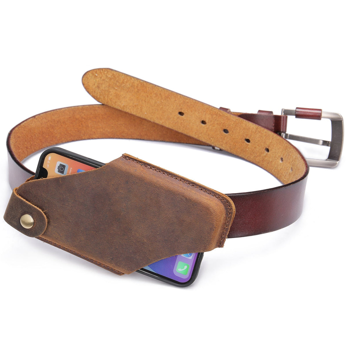 Simple Cowhide Phone Crossbody Bag