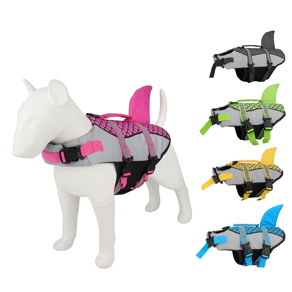 Dog Life Jacket with Rescue Handle — 5 Colors, Sizes XS–2XL