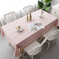 Nordic Christmas Table Cloth Hollow Tassel Table Cloth Solid Color Long Stripe Jacquard Table Cloth Tea Table Mat Cotton Linen